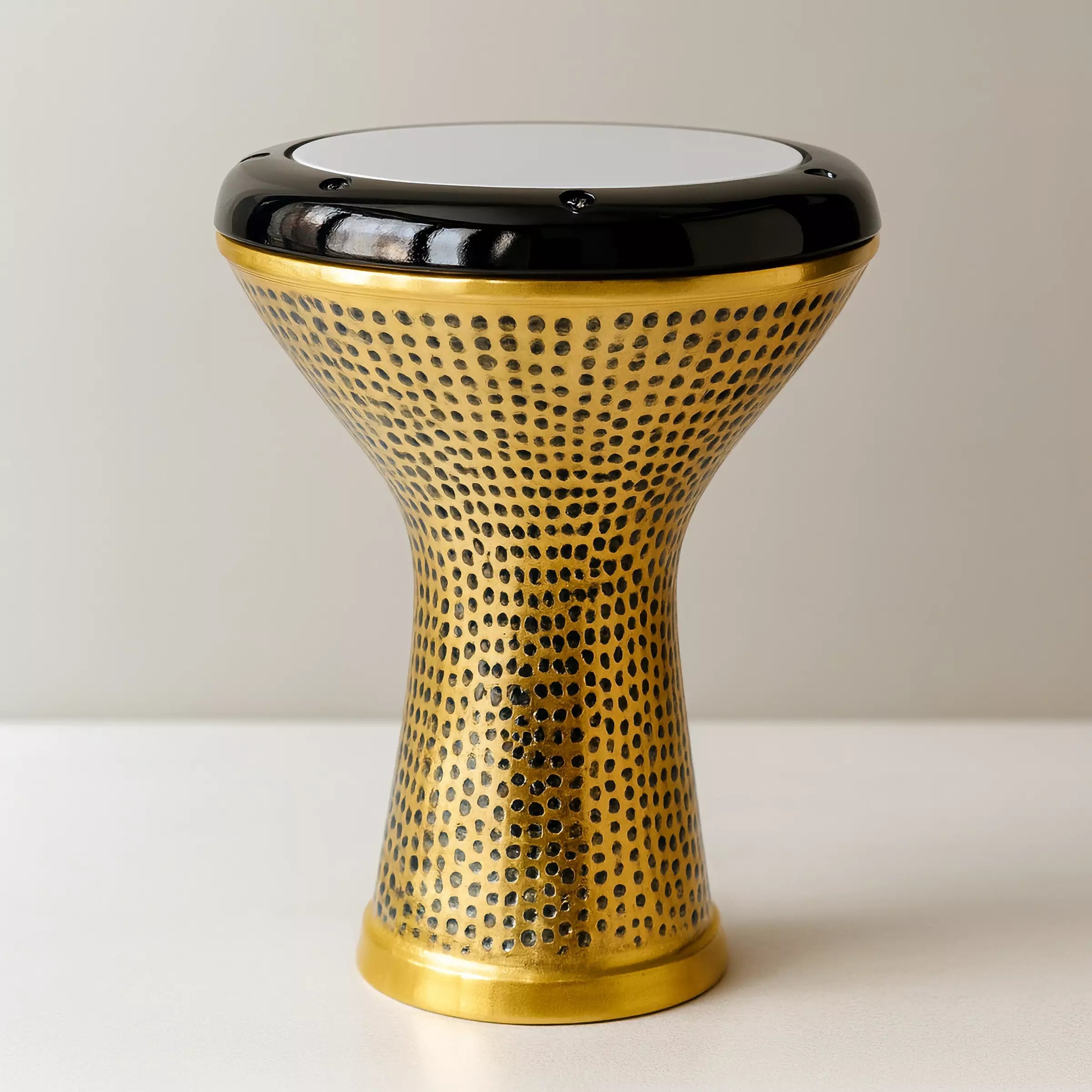 Golden Pulse | Hand-Hammered Yellow Metal Egyptian Darbuka