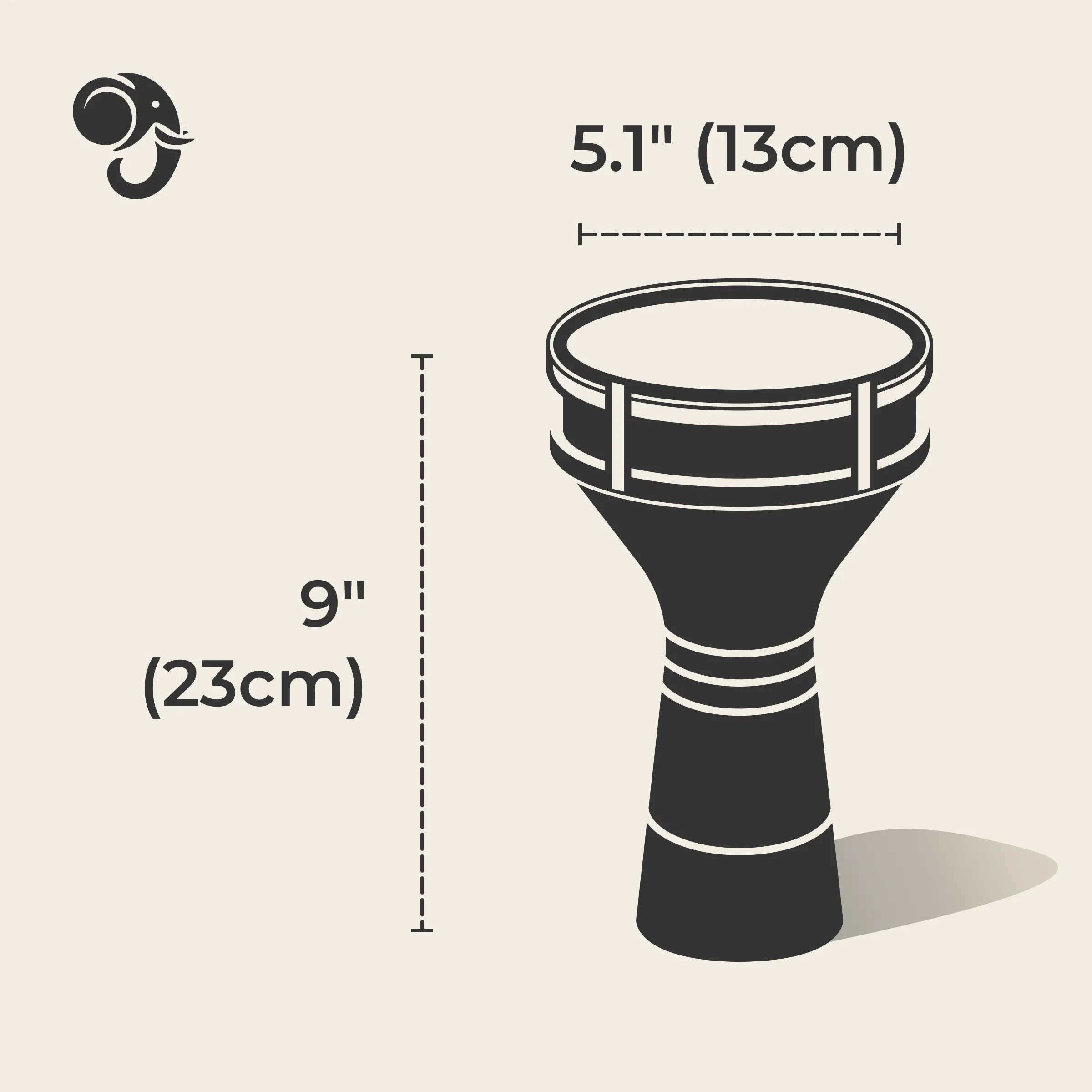 5.1 inch, 13cm darbuka doumbek drum size goldesi