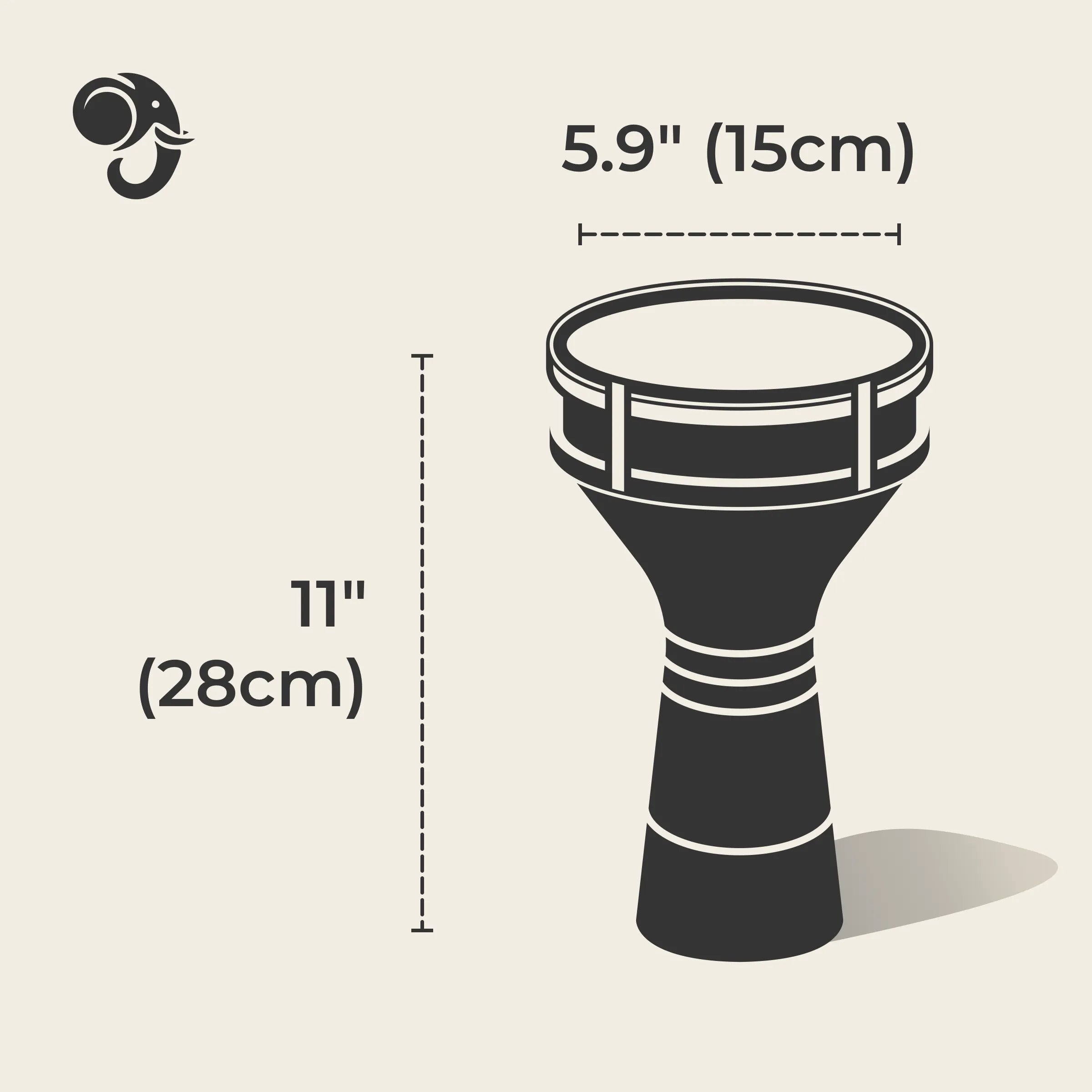 5.9 inch, 15cm darbuka doumbek drum size goldesi