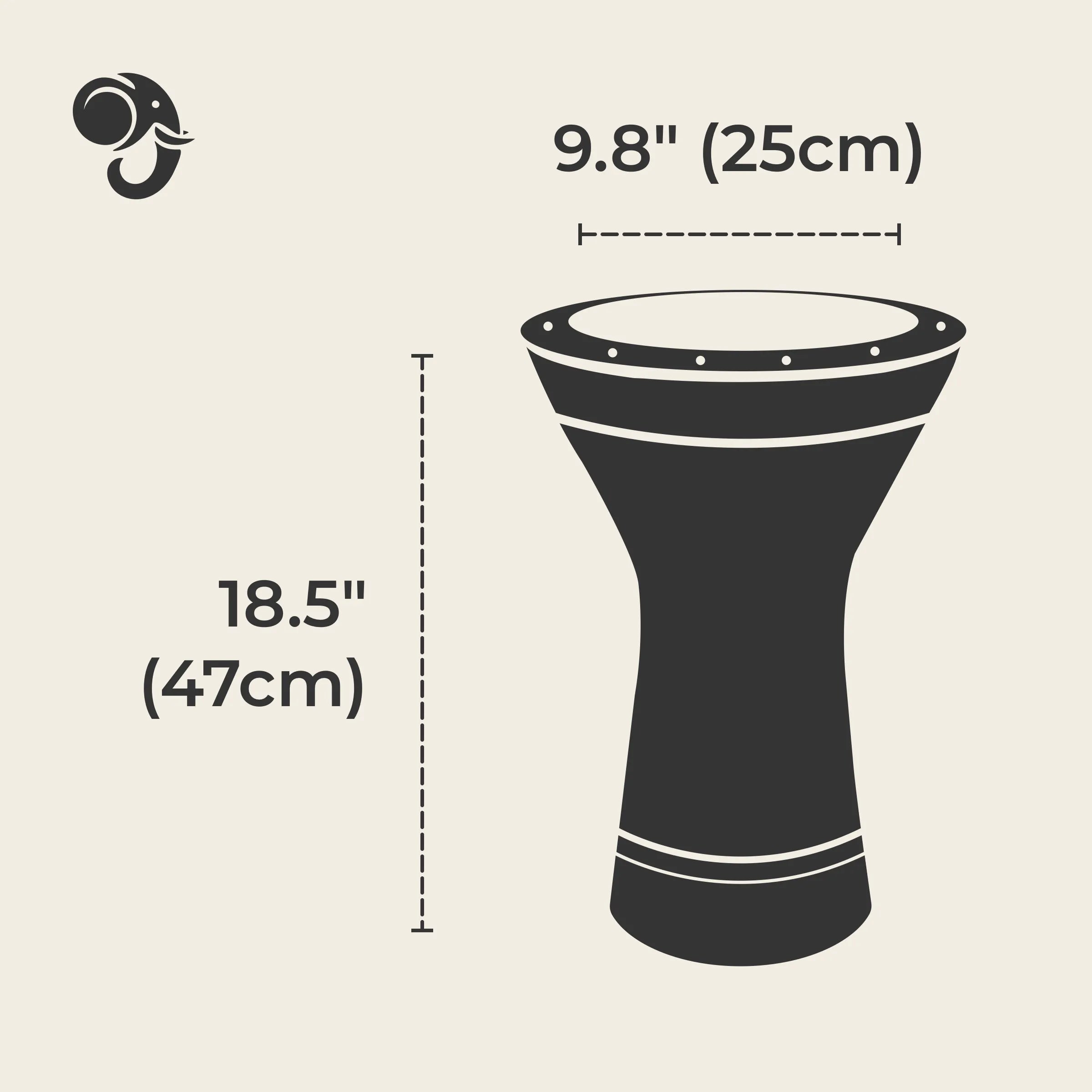 10 inch egyptian darbuka doumbek drum size
