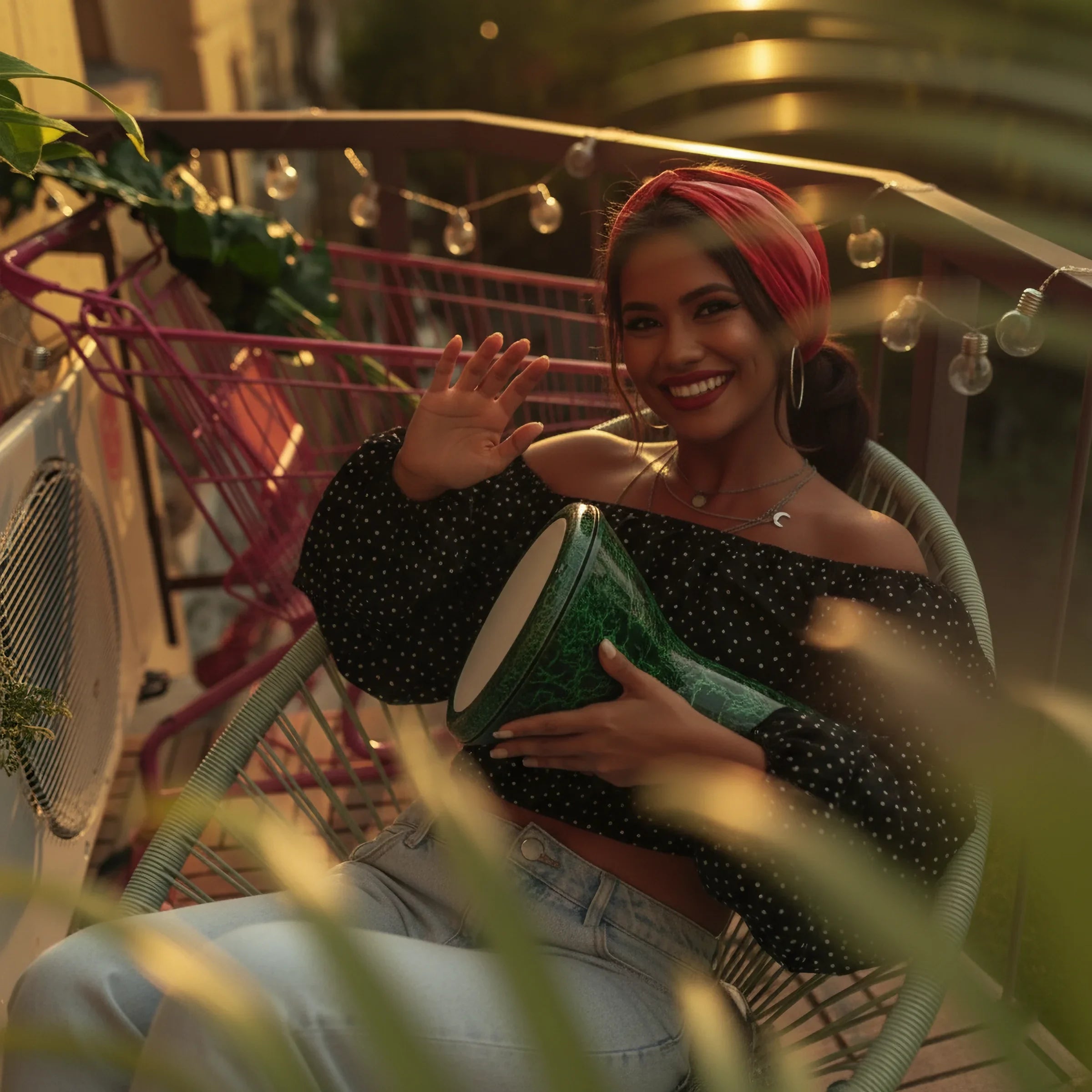 Emerald Crackle | Green Crackle Metal Darbuka