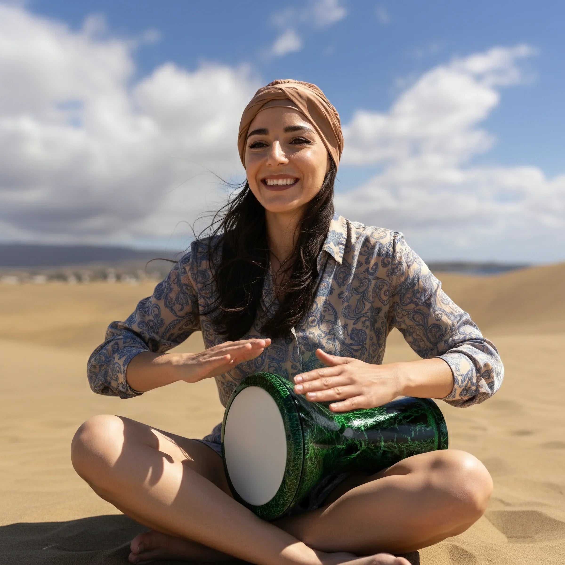 Emerald Crackle | Green Crackle Metal Darbuka