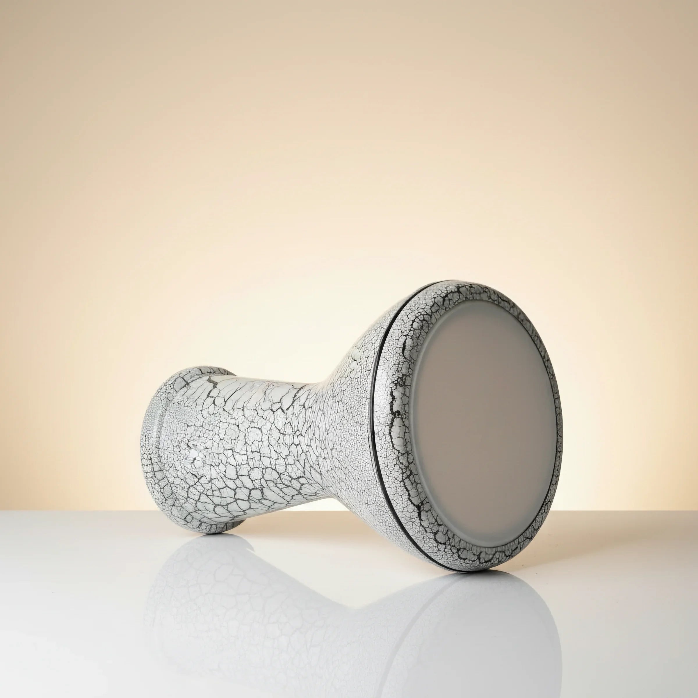 Snowfall Crackle | White Crackle Metal Darbuka