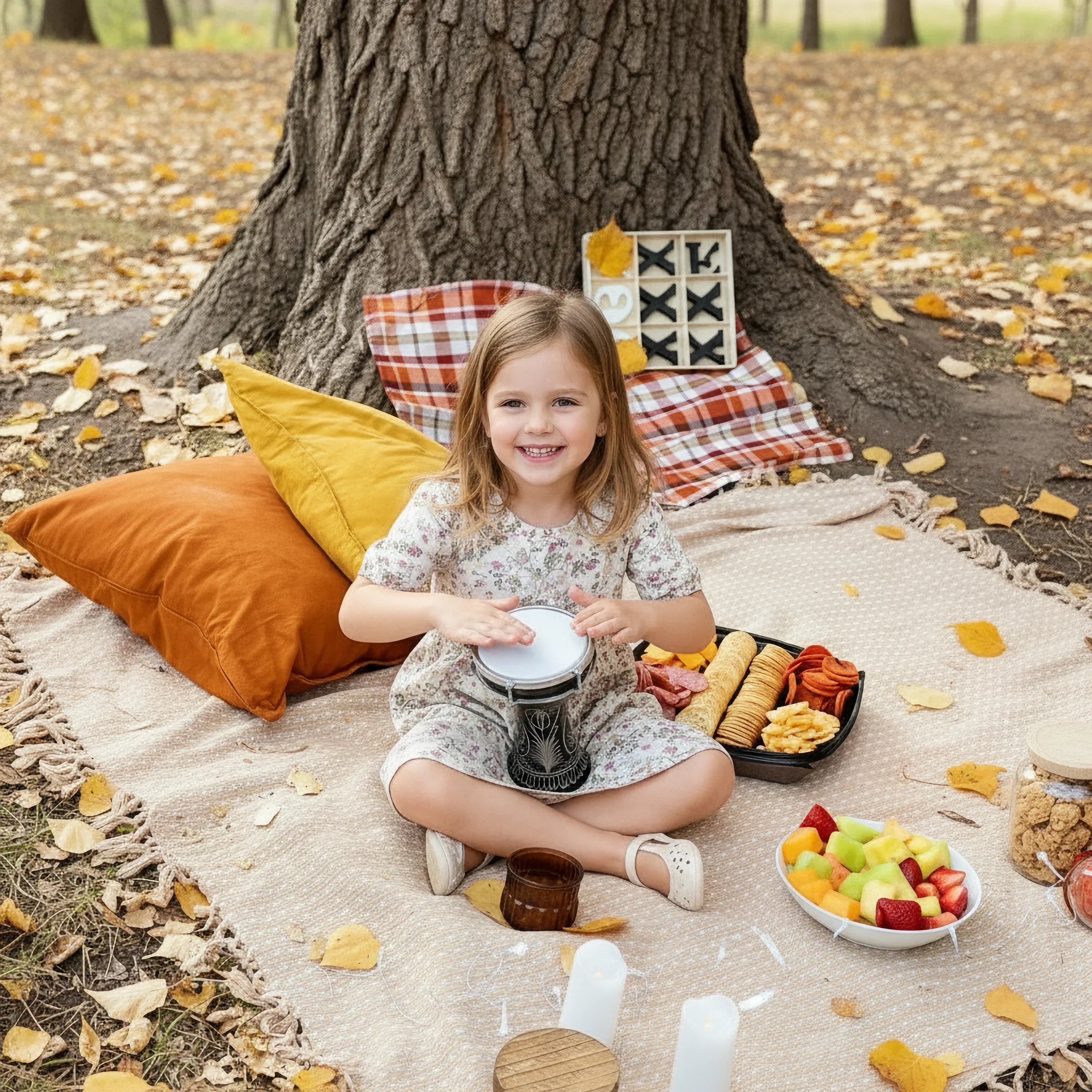 Rhythm Seed | Black Hand-Embroidered Child Darbuka (Size No. 1)