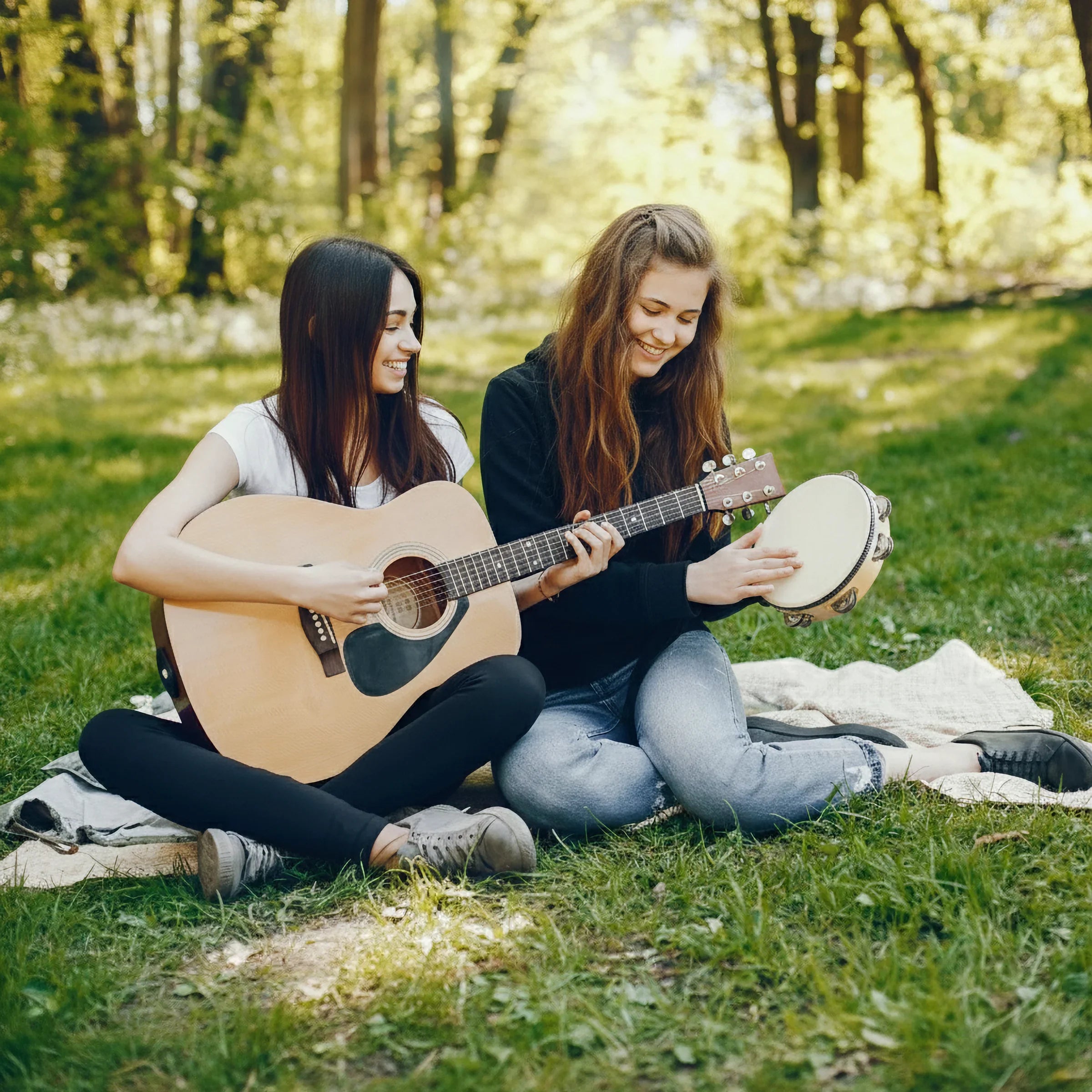 Nature's Jingle | Handcrafted Natural Wood Tambourine (Real Skin)