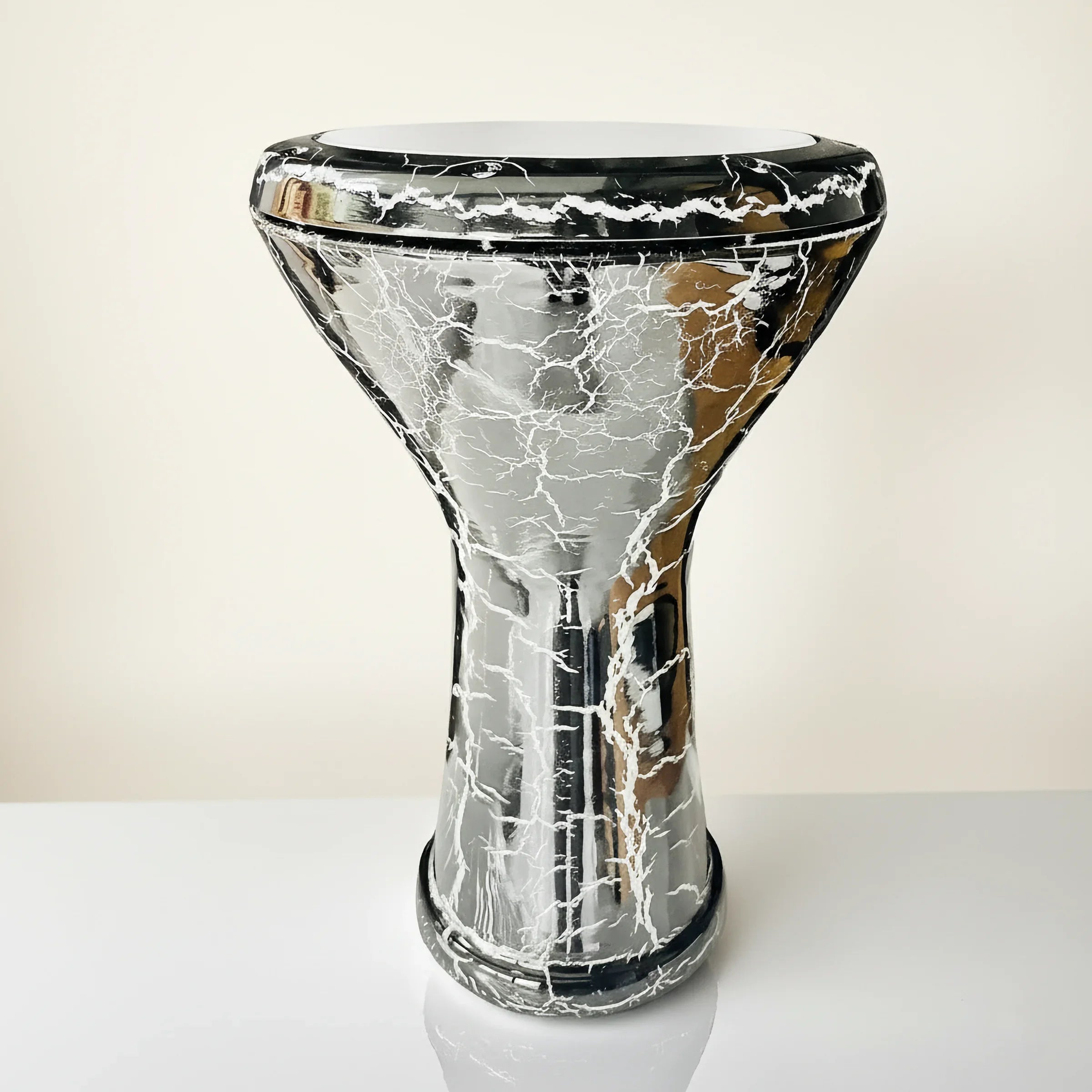 Midnight Crackle | Black Crackle Ceramic Doumbek