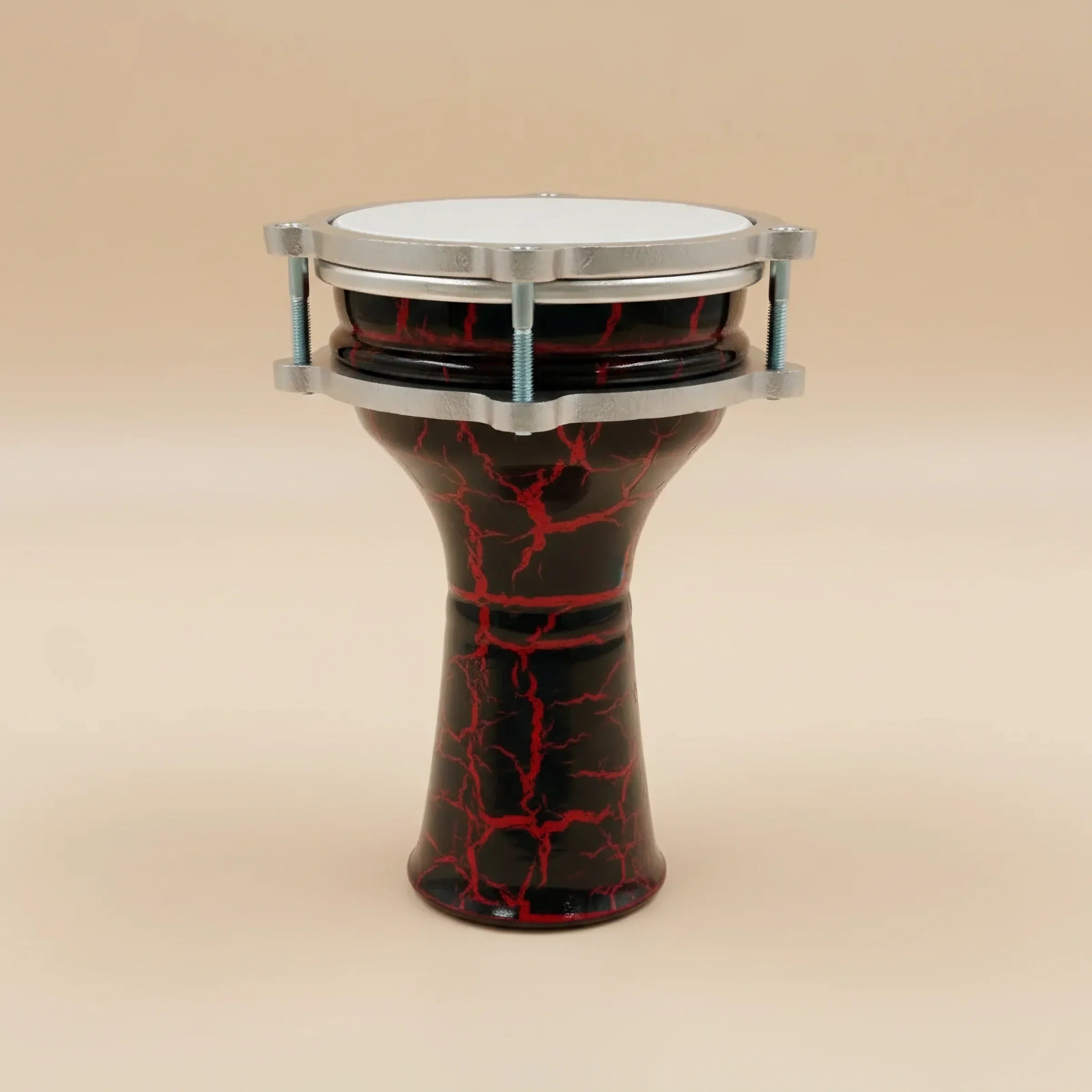 Nova Crackle | Red on Black Mini Darbuka (Size: Mini)