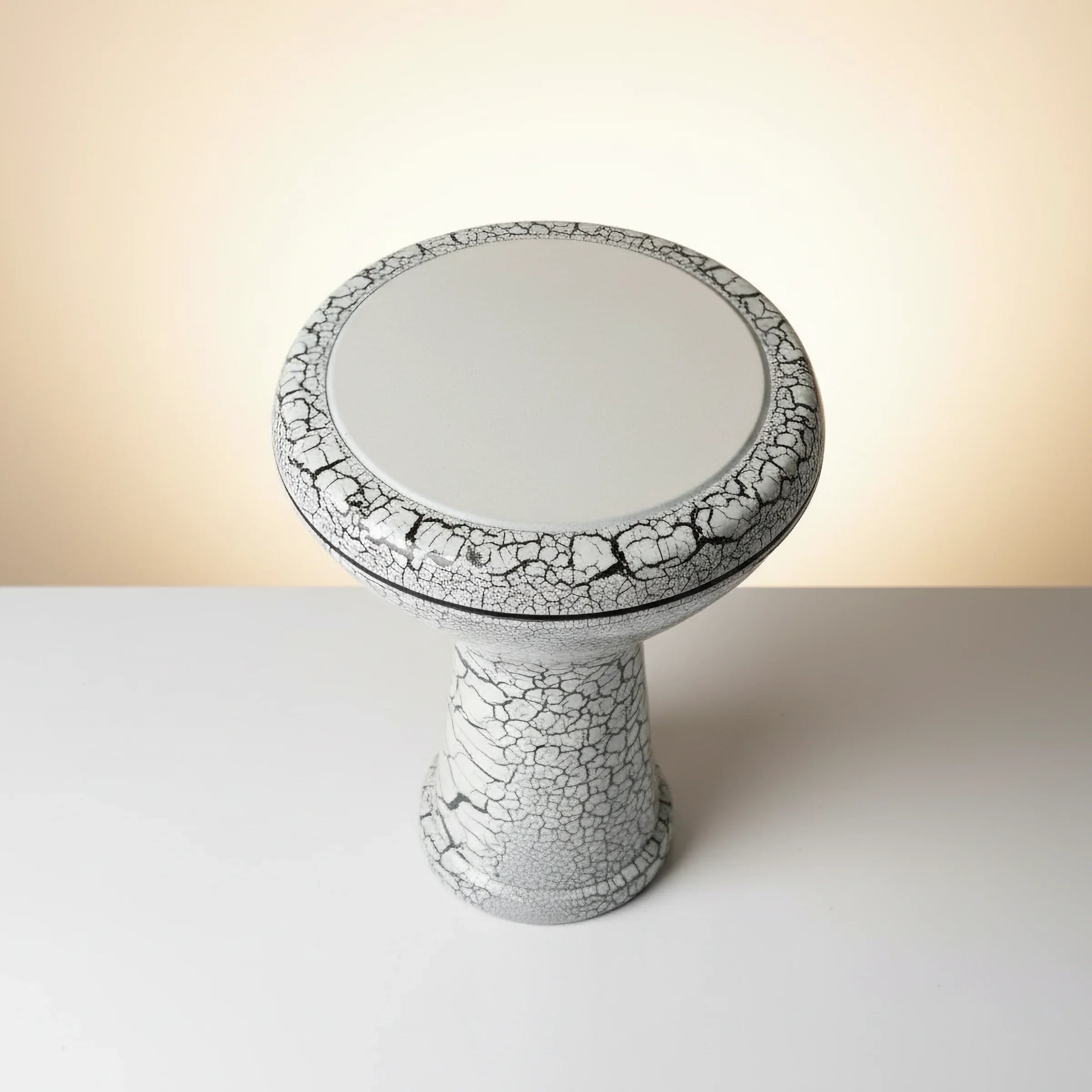 Snowfall Crackle | White Crackle Metal Darbuka