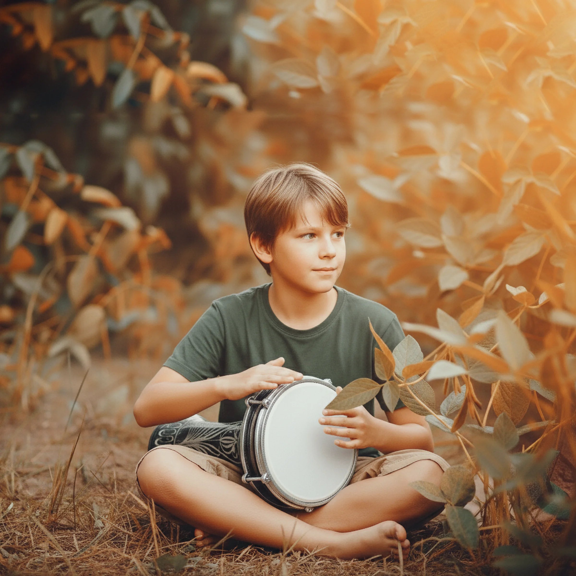 Rhythm Seed | Black Hand-Embroidered Child Darbuka (Size No. 3)