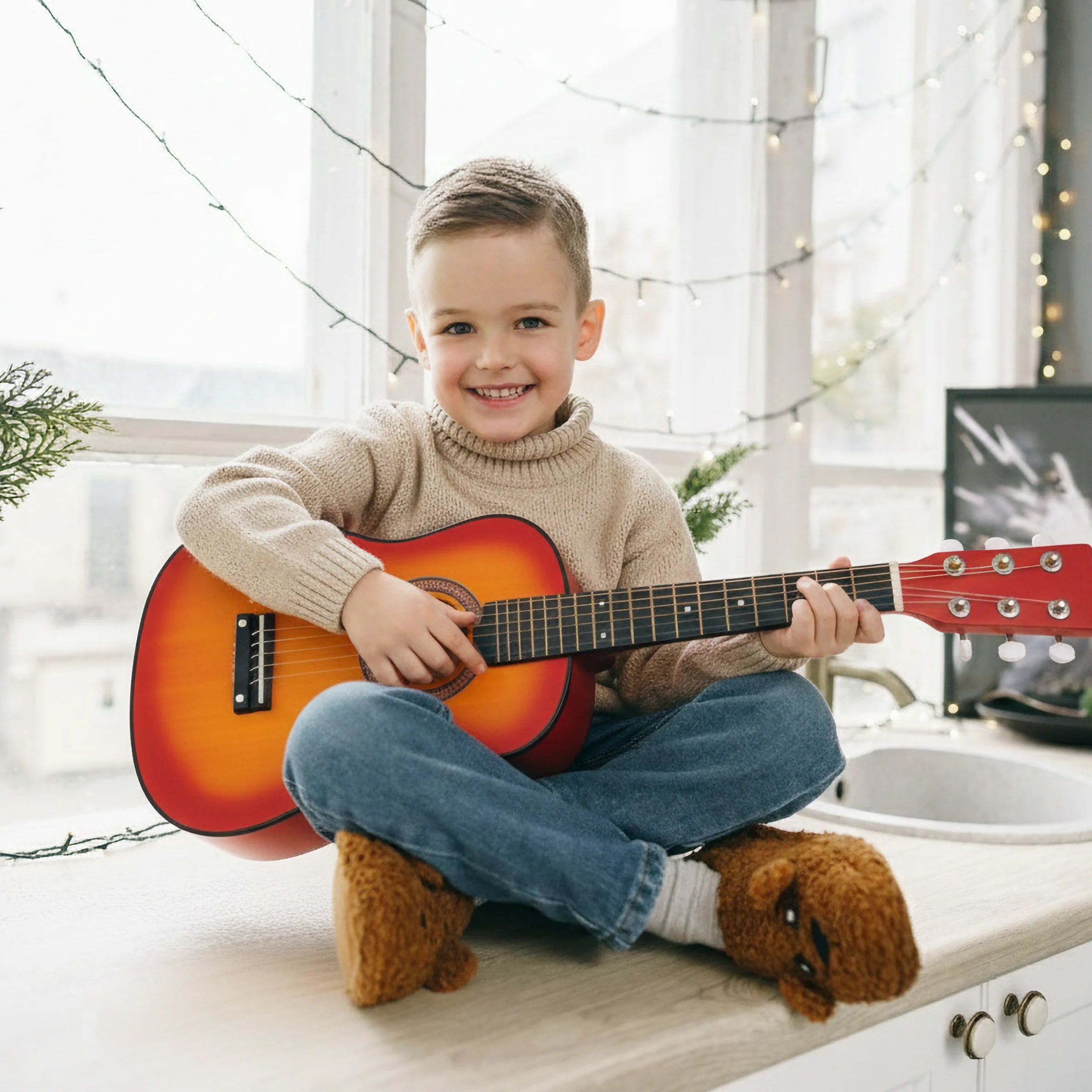 Sunset Serenade | 23" Mini Classical Guitar for Kids (Sunset Orange)