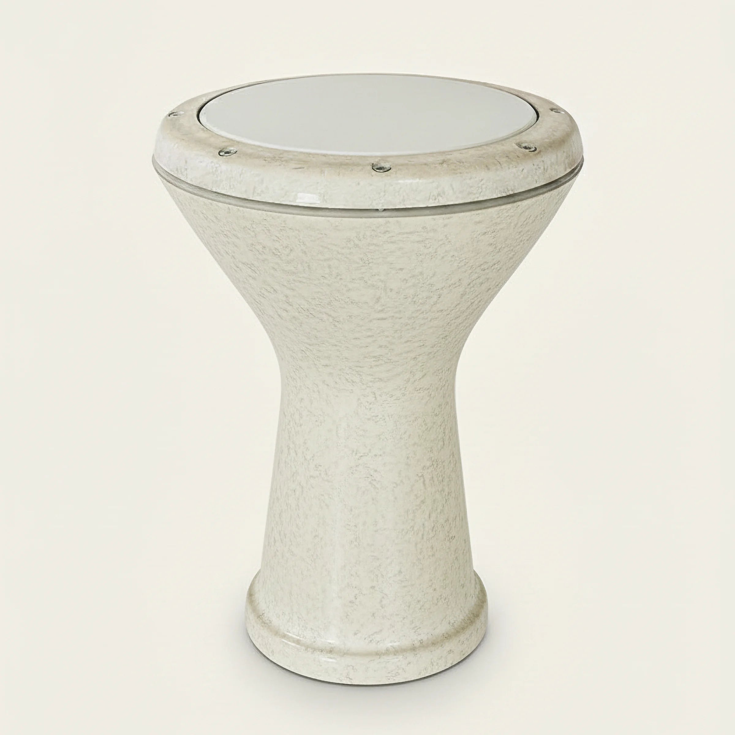 Sandstone Rhythm | Beige Speckled Metal Egyptian Darbuka