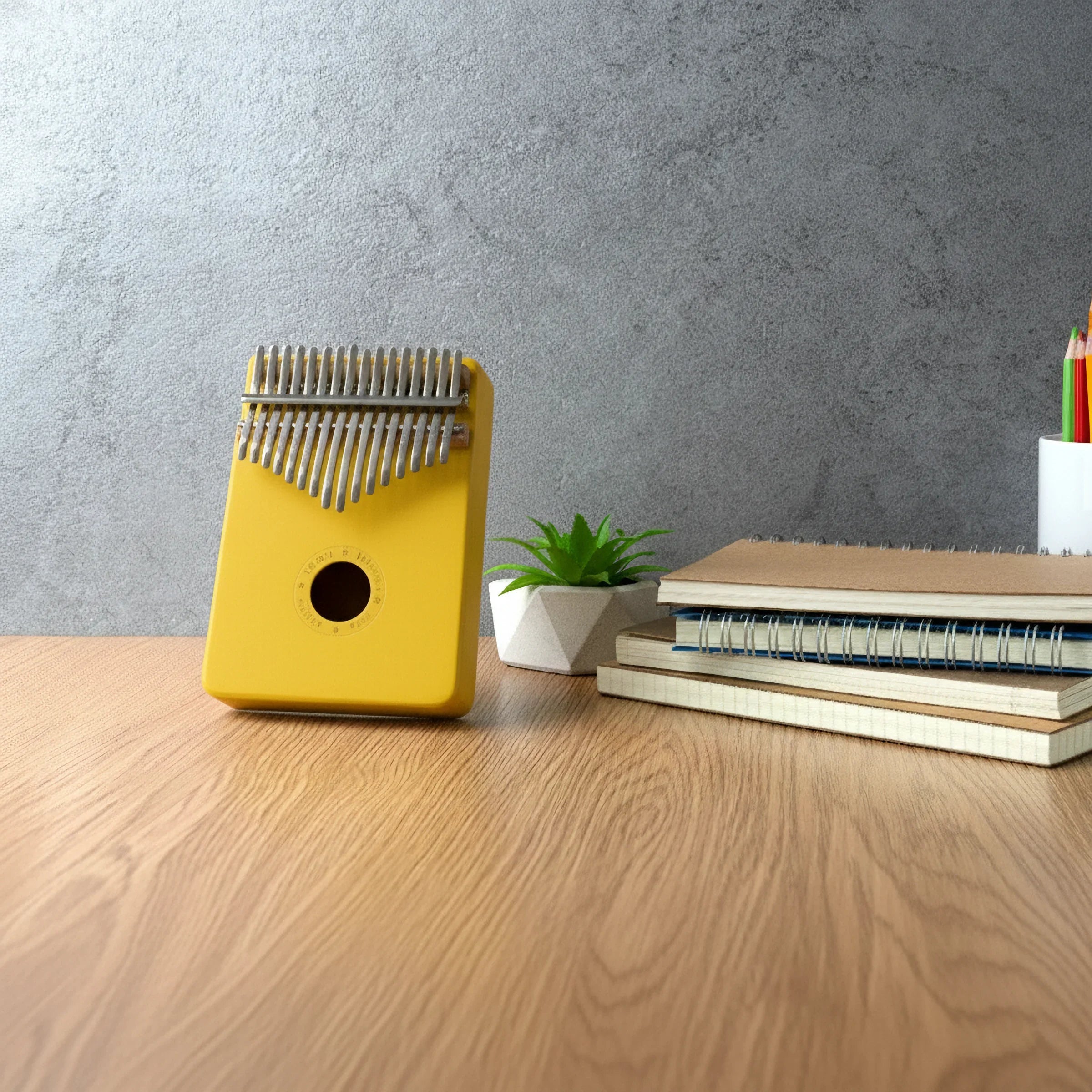 Yellow 17-Key Kalimba | Full Gift Set (With Stand & Accessories)