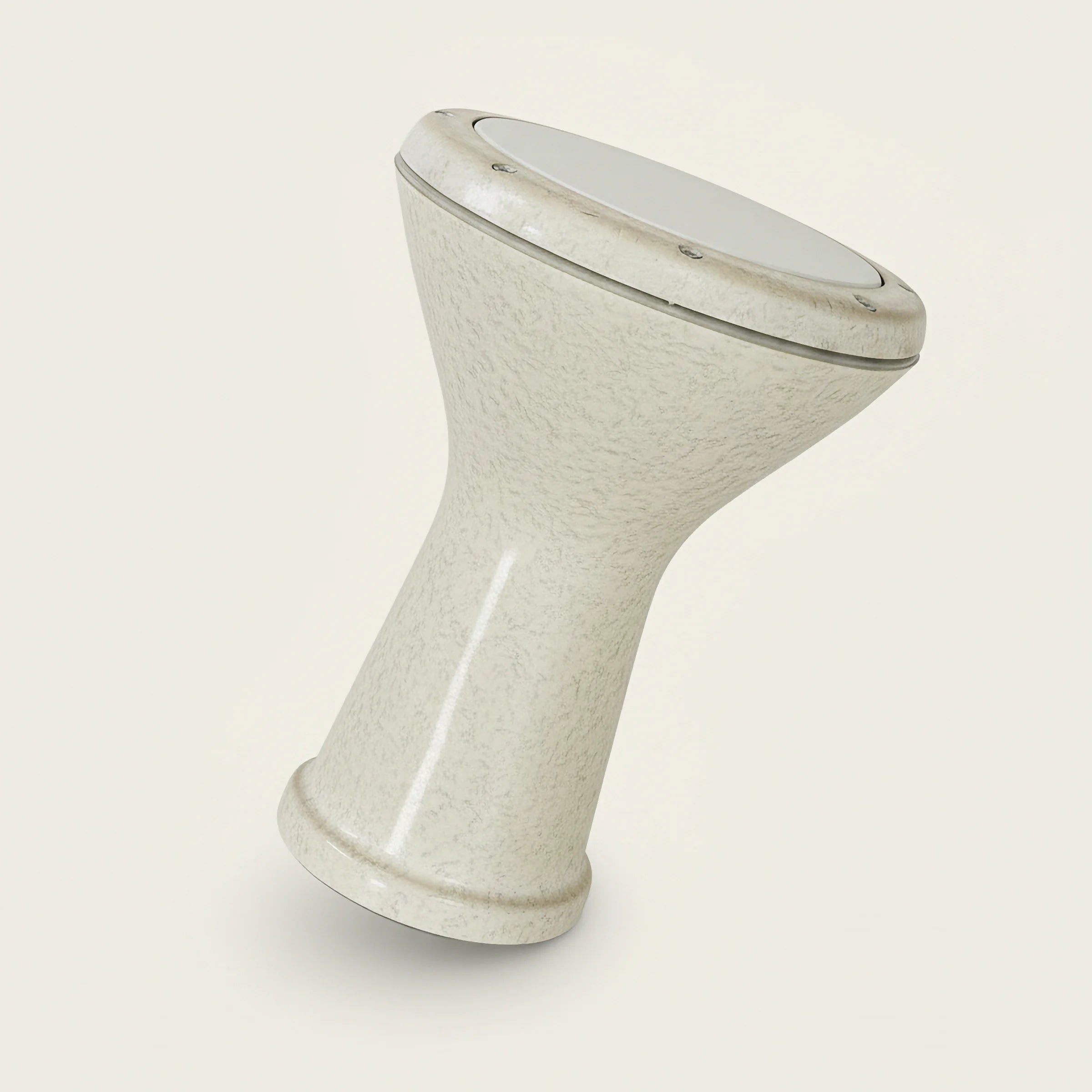 Sandstone Rhythm | Beige Speckled Metal Egyptian Darbuka