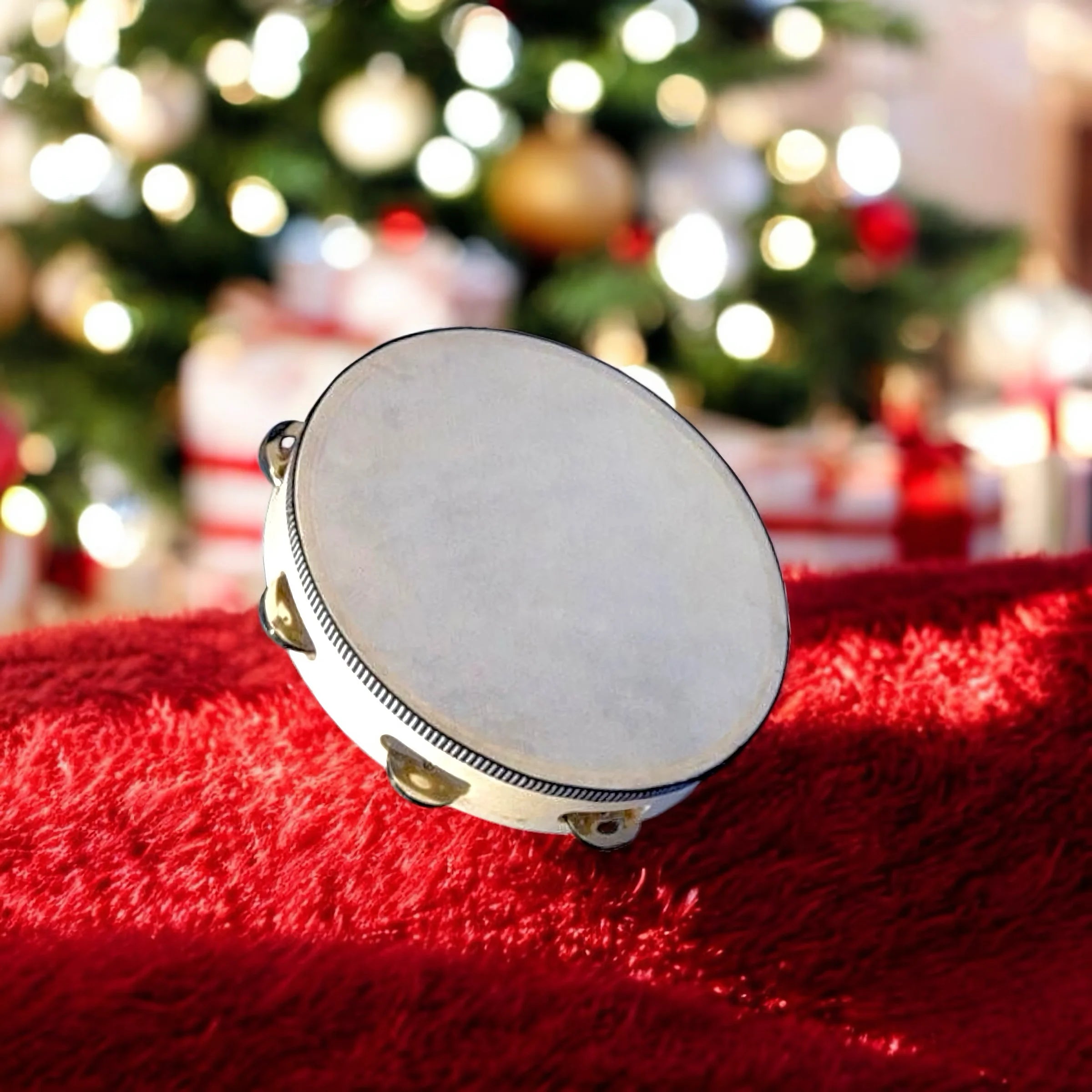 Nature's Jingle | Handcrafted Natural Wood Tambourine (Real Skin)