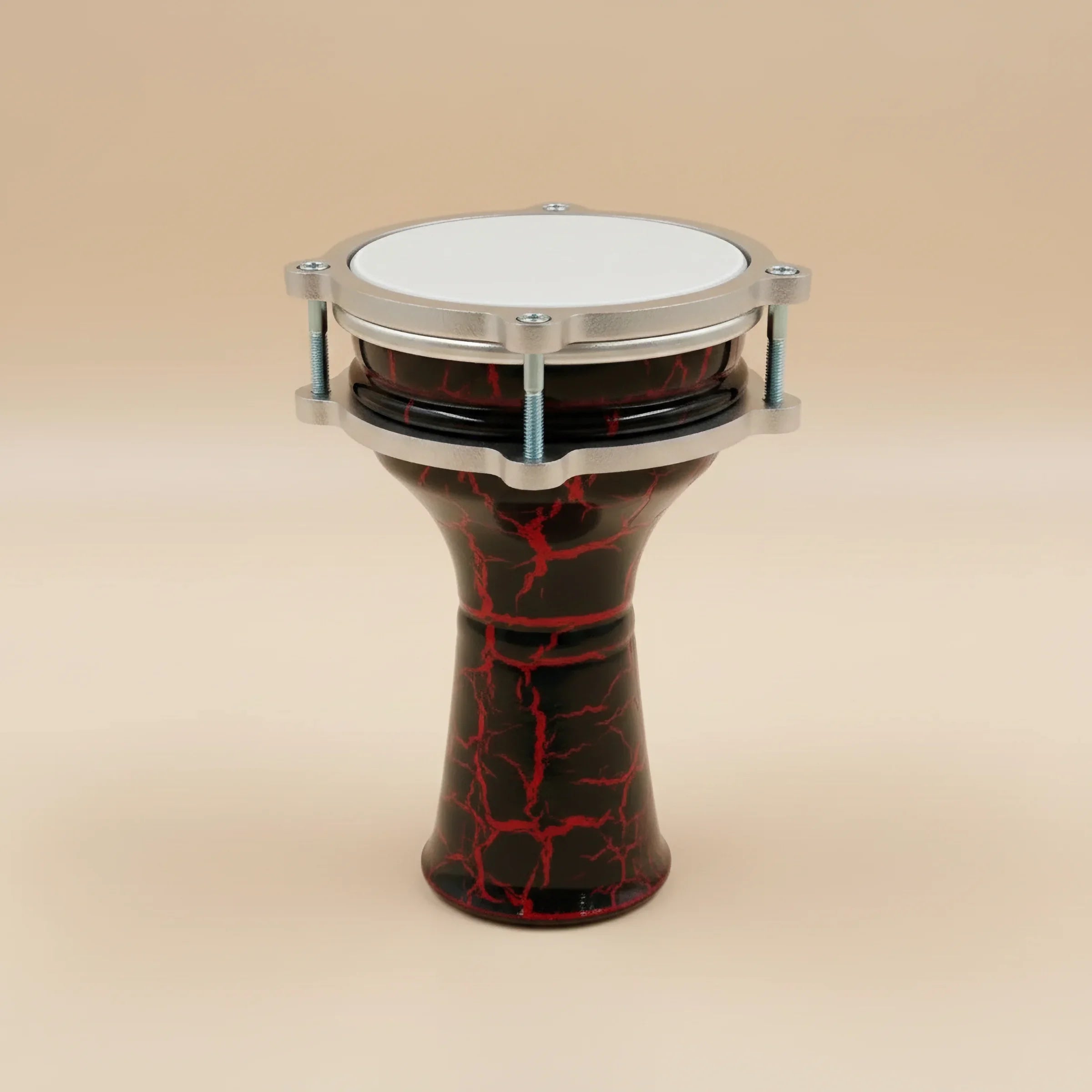 Nova Crackle | Red on Black Mini Darbuka (Size: Mini)