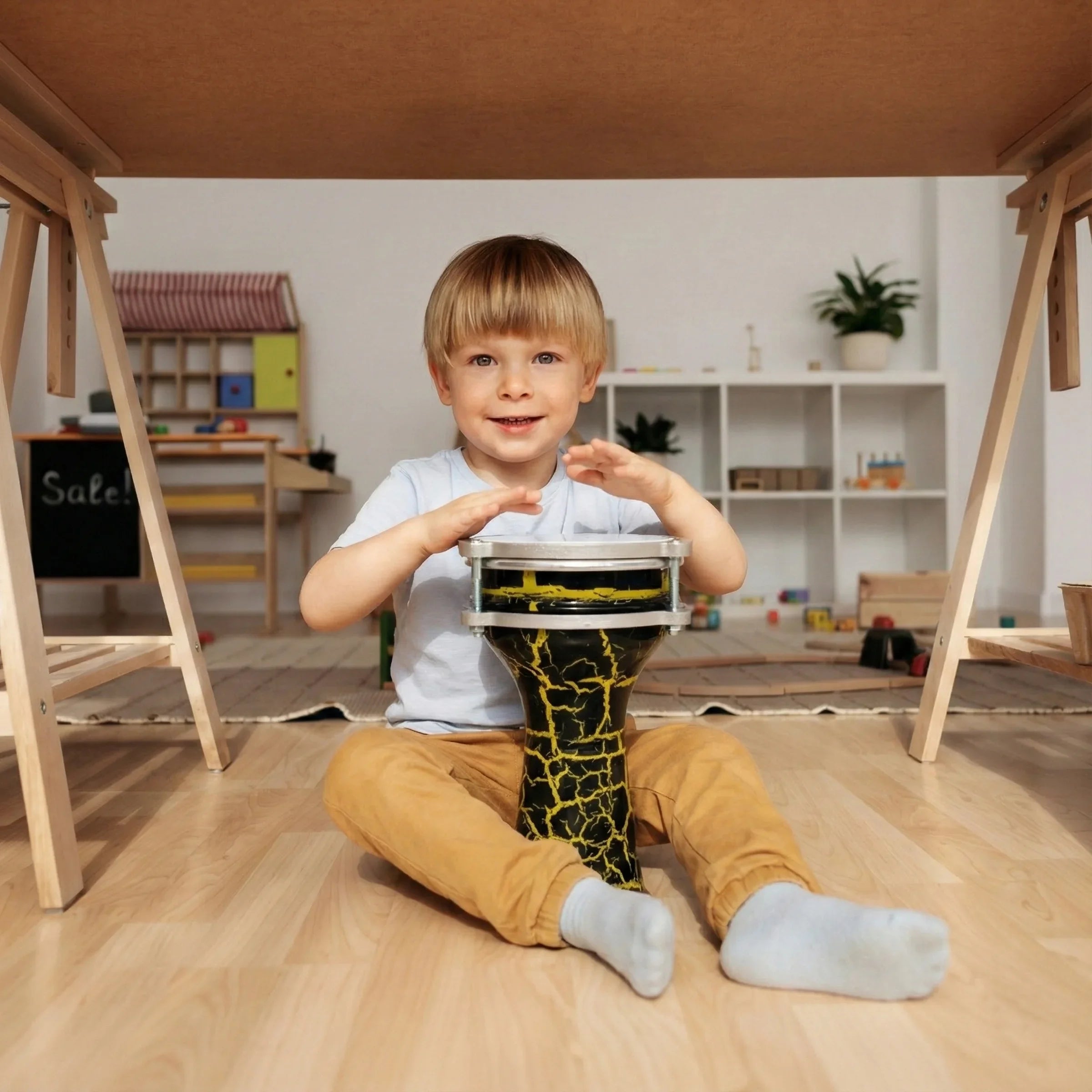 Nova Crackle | Yellow Star Mini Darbuka (Size: Mini)