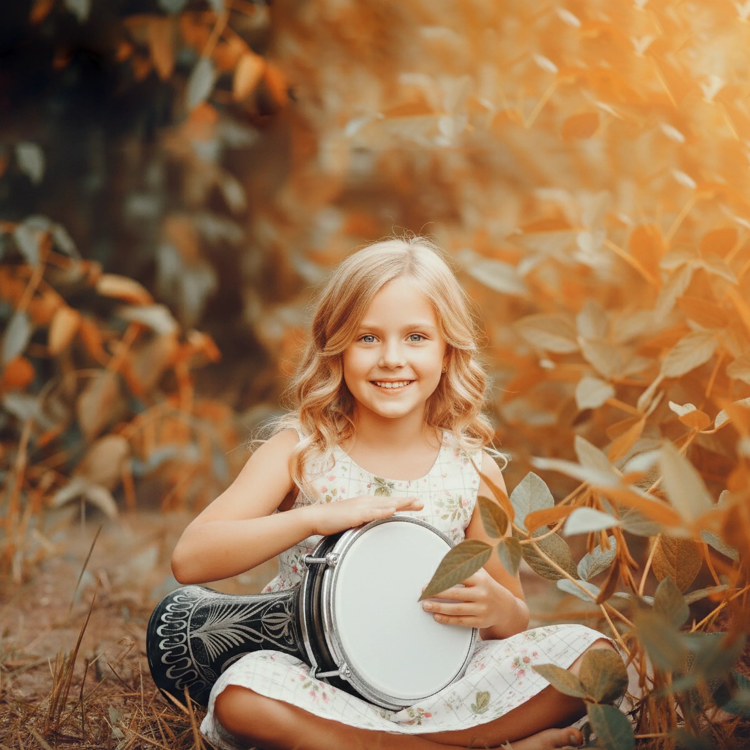 Rhythm Seed | Black Hand-Embroidered Child Darbuka (Size No. 4)