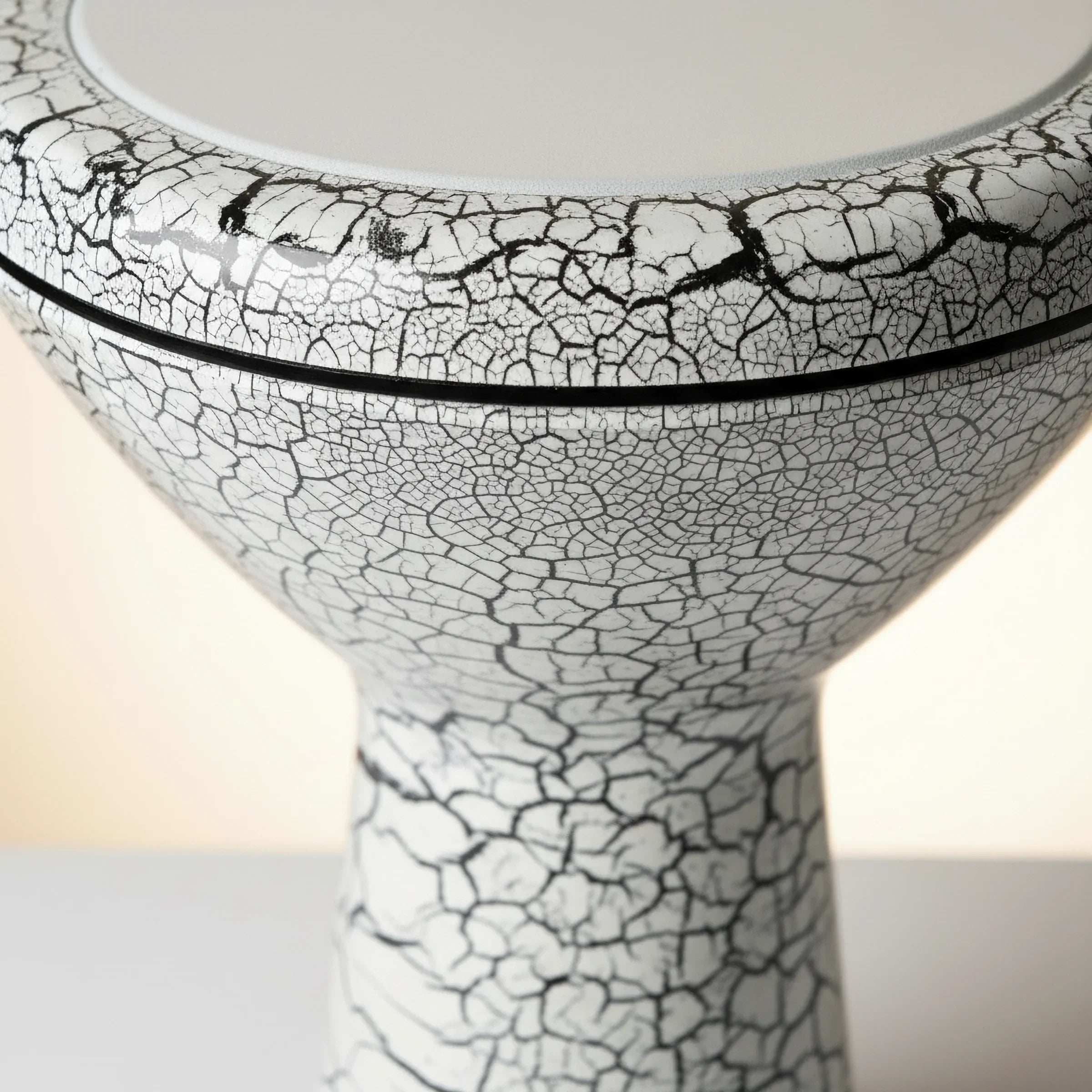 Snowfall Crackle | White Crackle Metal Darbuka