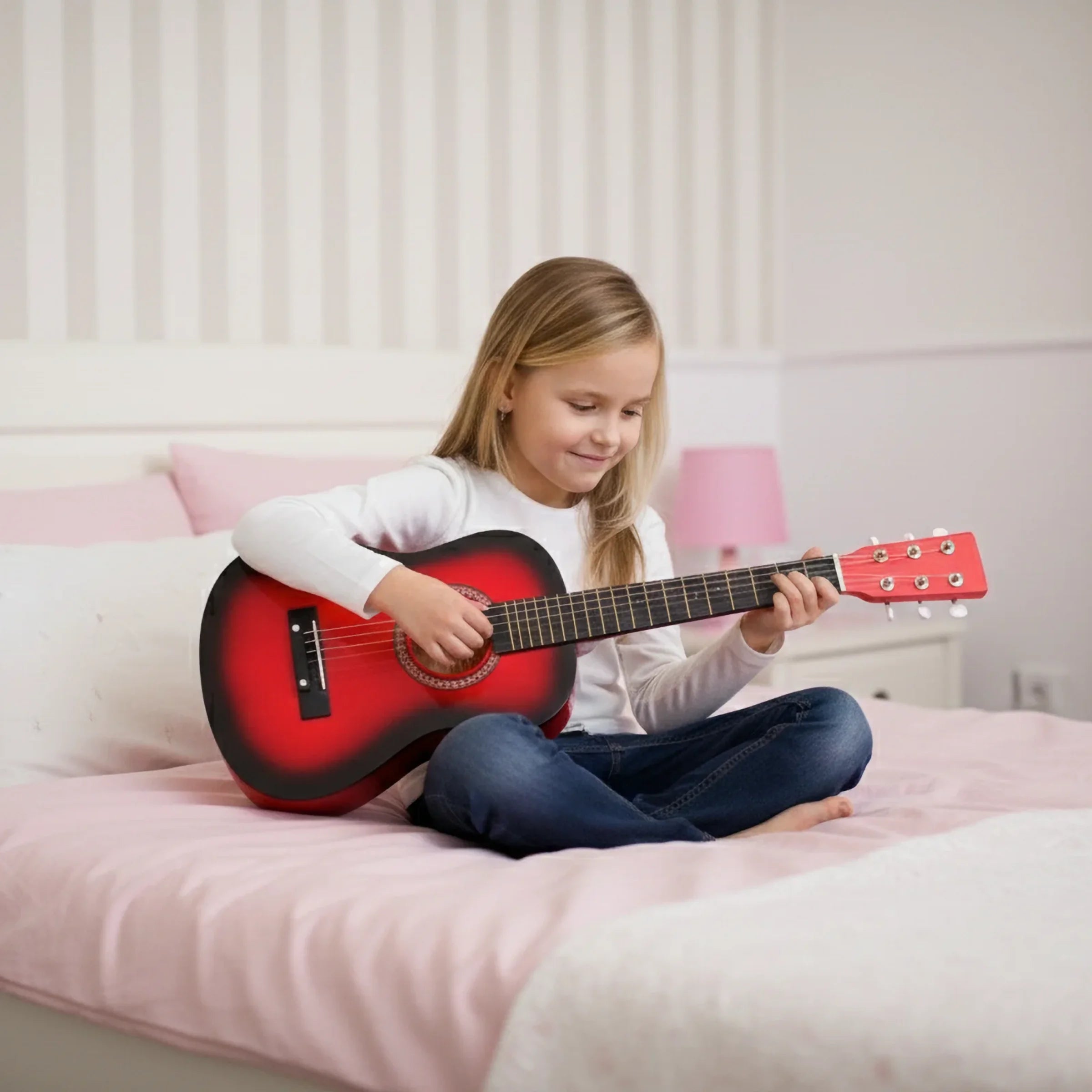 Crimson Burst | 23" Mini Classical Guitar for Kids (Red-Black)