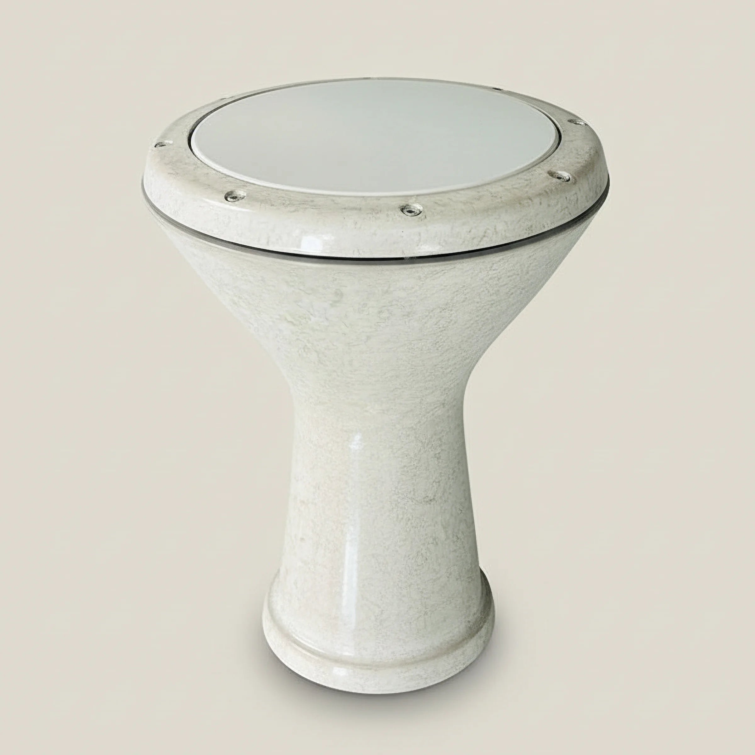 Sandstone Rhythm | Beige Speckled Metal Egyptian Darbuka