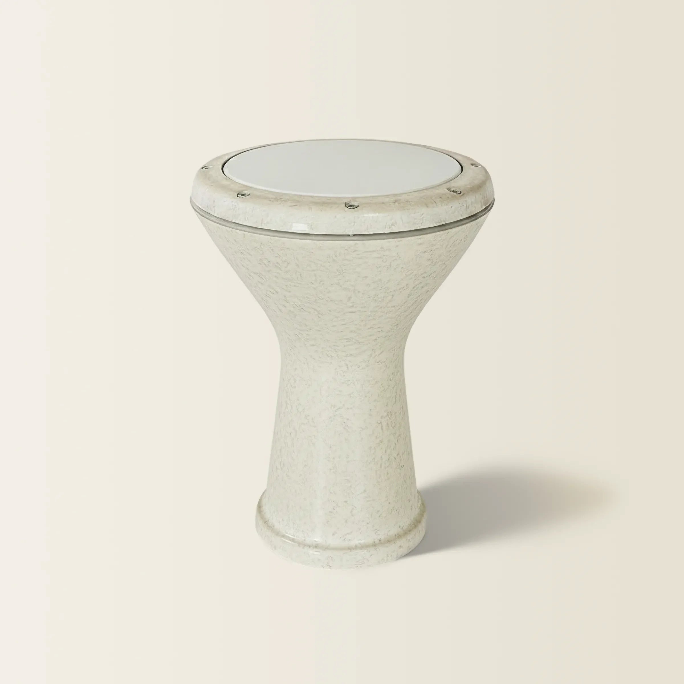 Sandstone Rhythm | Beige Speckled Metal Egyptian Darbuka