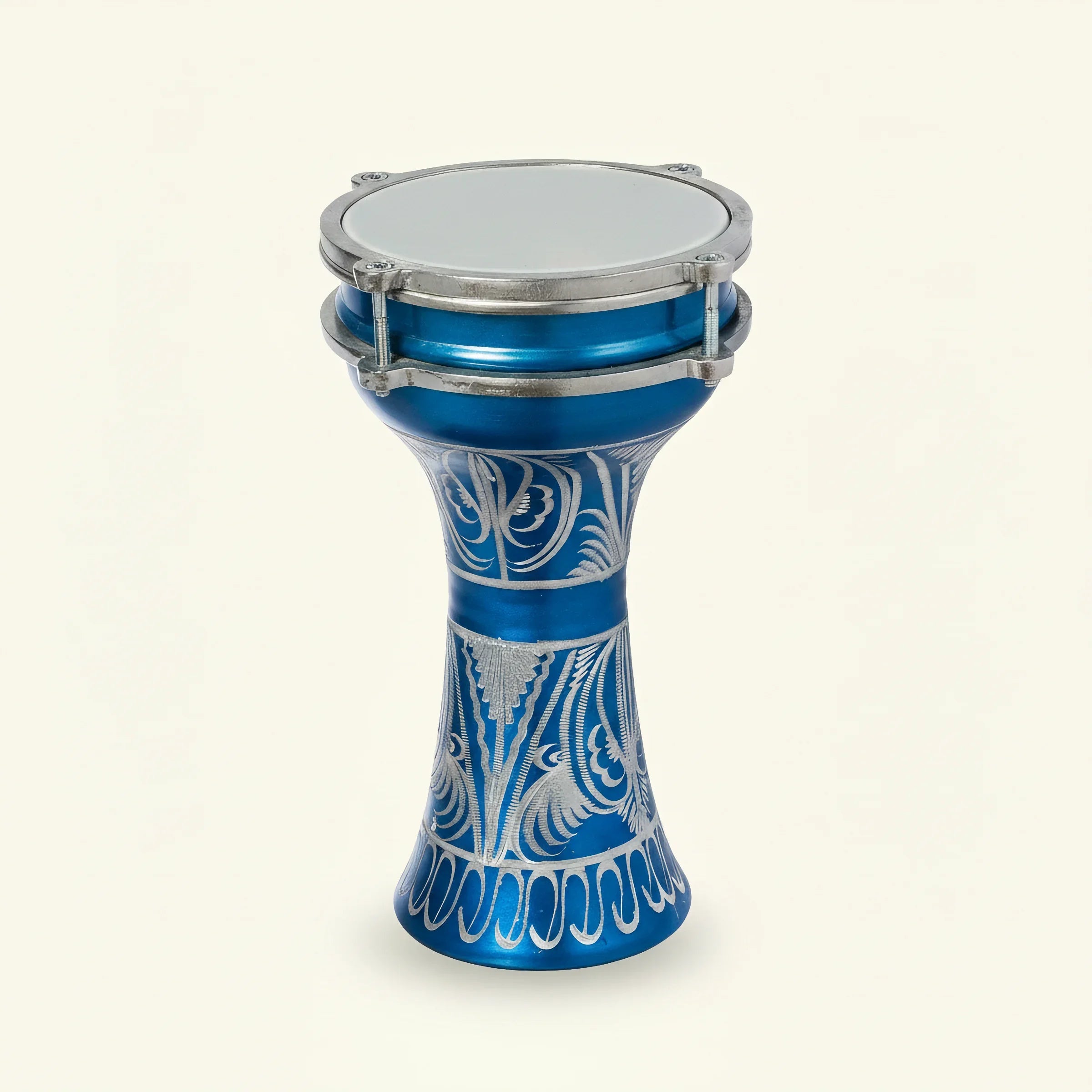 Ocean Bloom | Blue Hand-Embroidered Child Darbuka (Size No. 1)