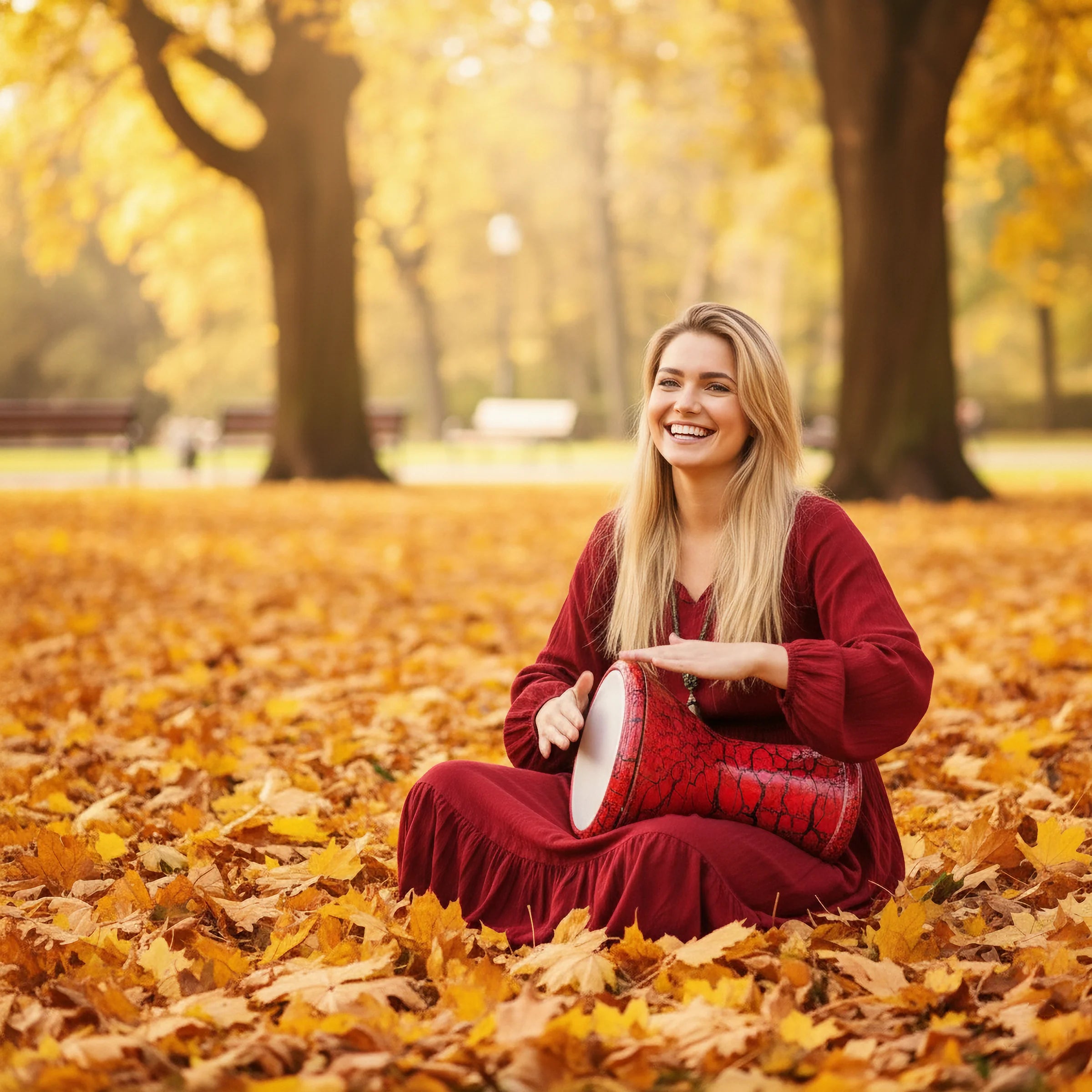 Red Crackle | Patterned Ceramic Egyptian Darbuka Drum