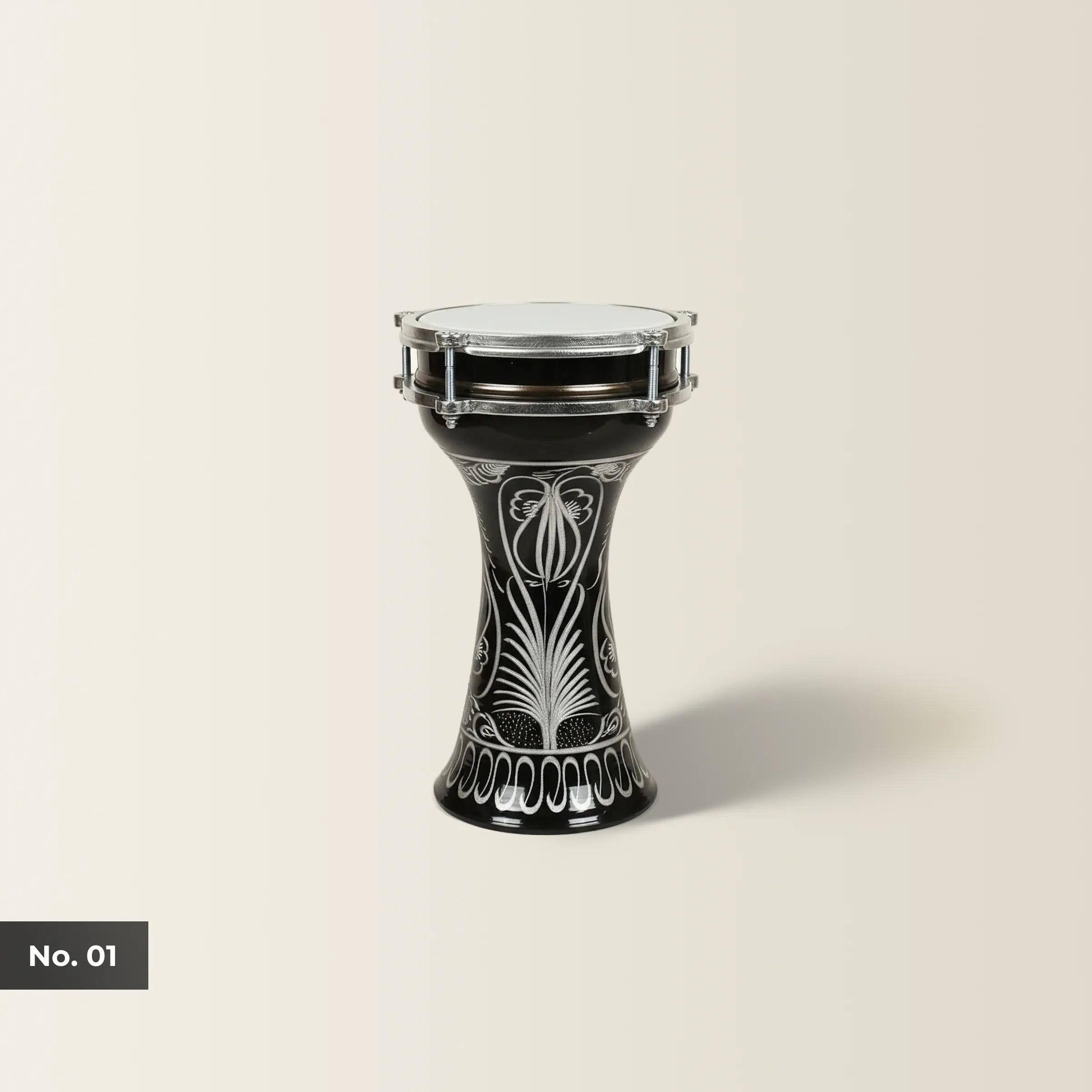 Rhythm Seed | Black Hand-Embroidered Child Darbuka (Size No. 1)
