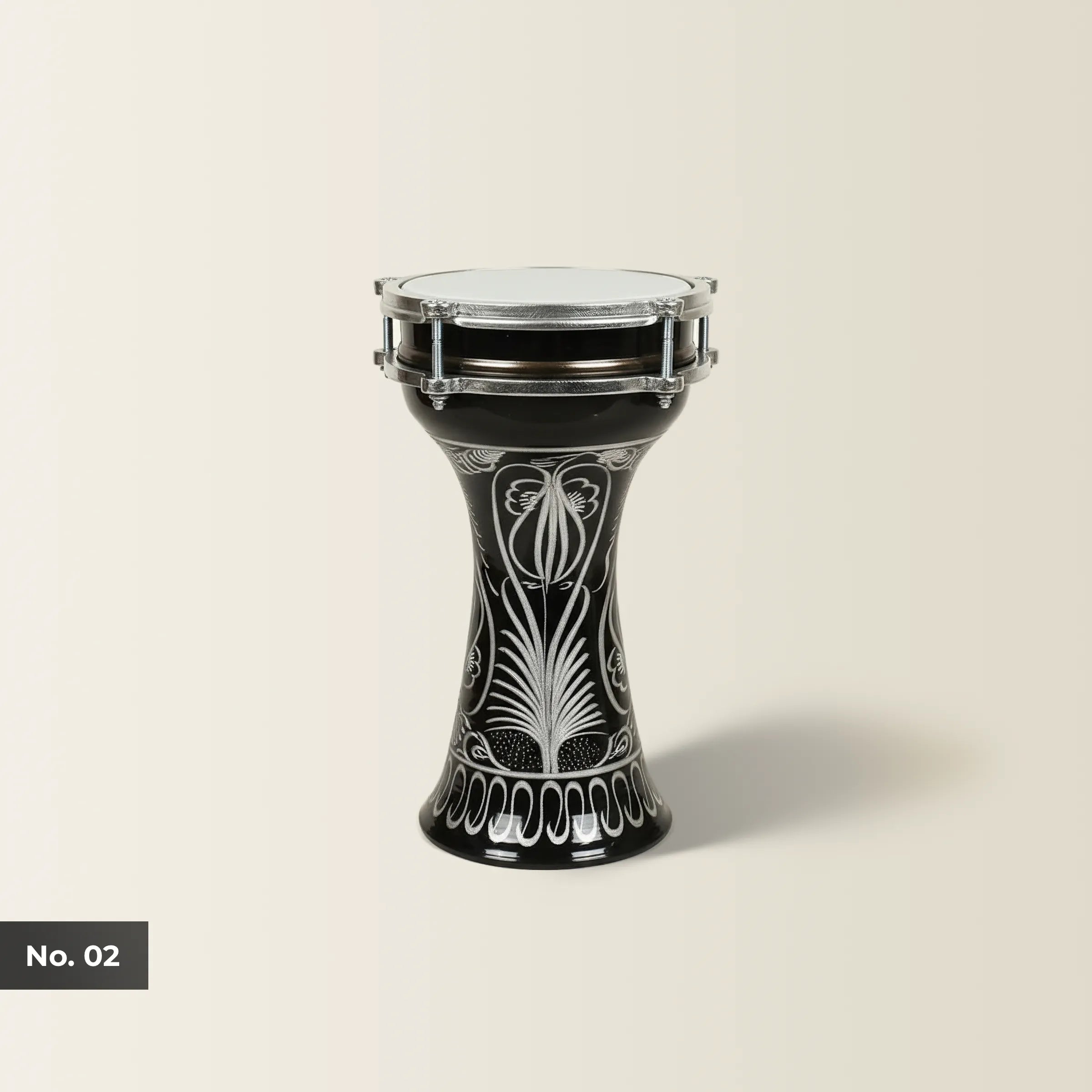 Rhythm Seed | Black Hand-Embroidered Child Darbuka (Size No. 2)