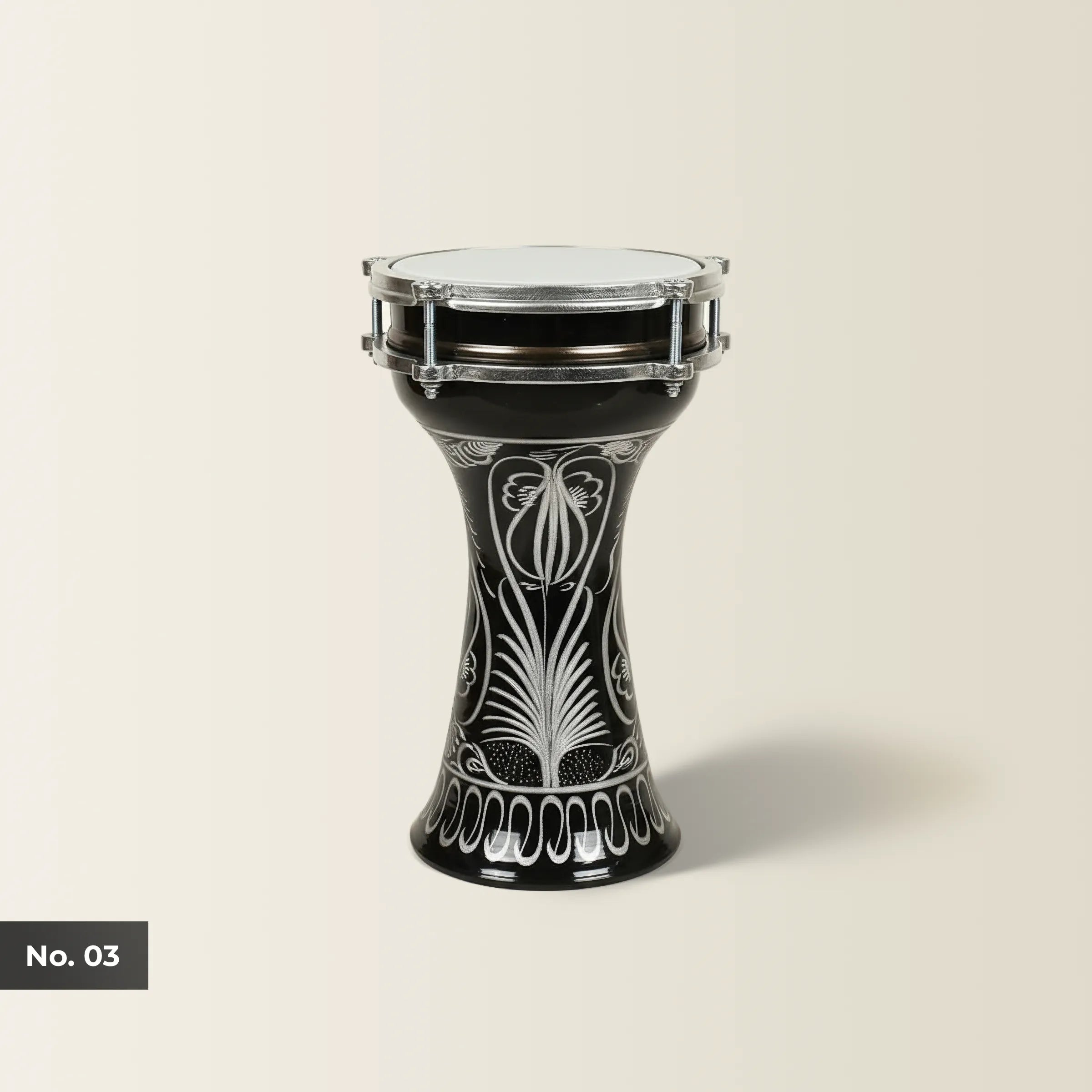 Rhythm Seed | Black Hand-Embroidered Child Darbuka (Size No. 3)
