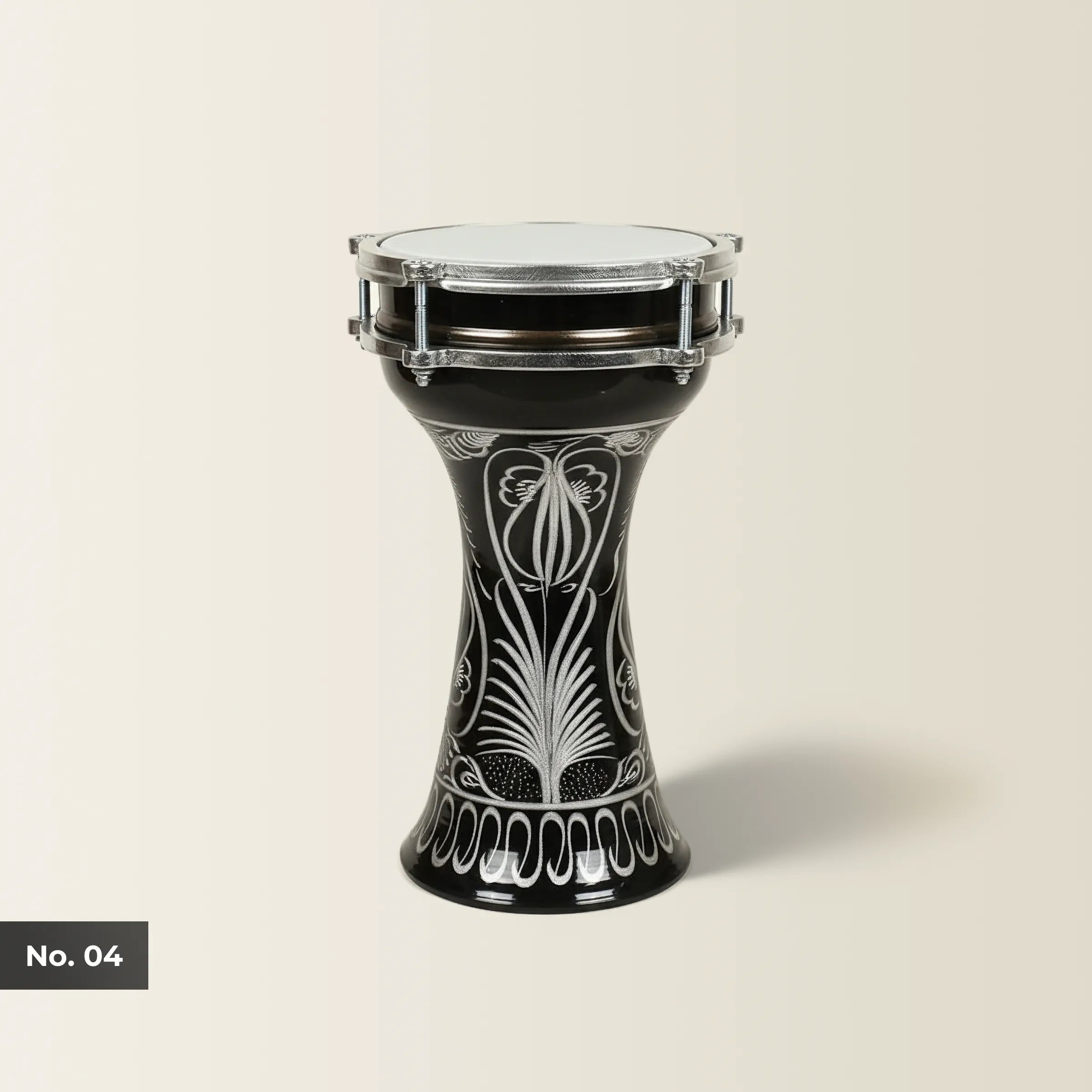 Rhythm Seed | Black Hand-Embroidered Child Darbuka (Size No. 4)