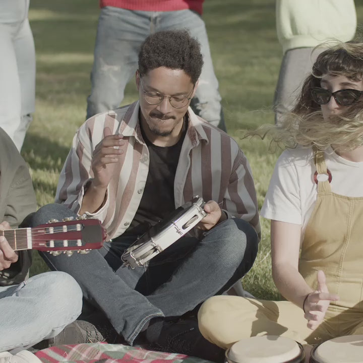 Nature's Jingle | Handcrafted Natural Wood Tambourine (Real Skin)