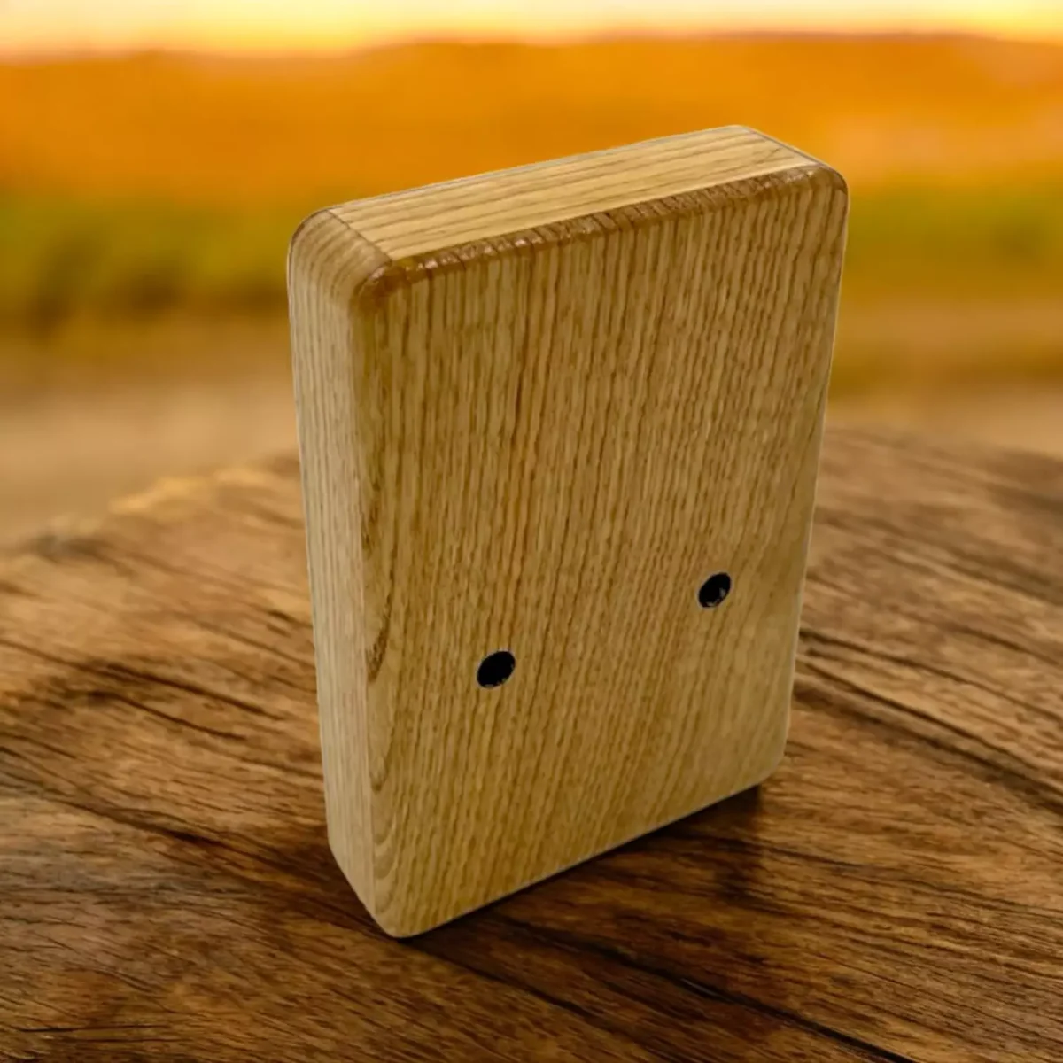 Goldesi natural wood kalimba rear view showing wood finish and back design