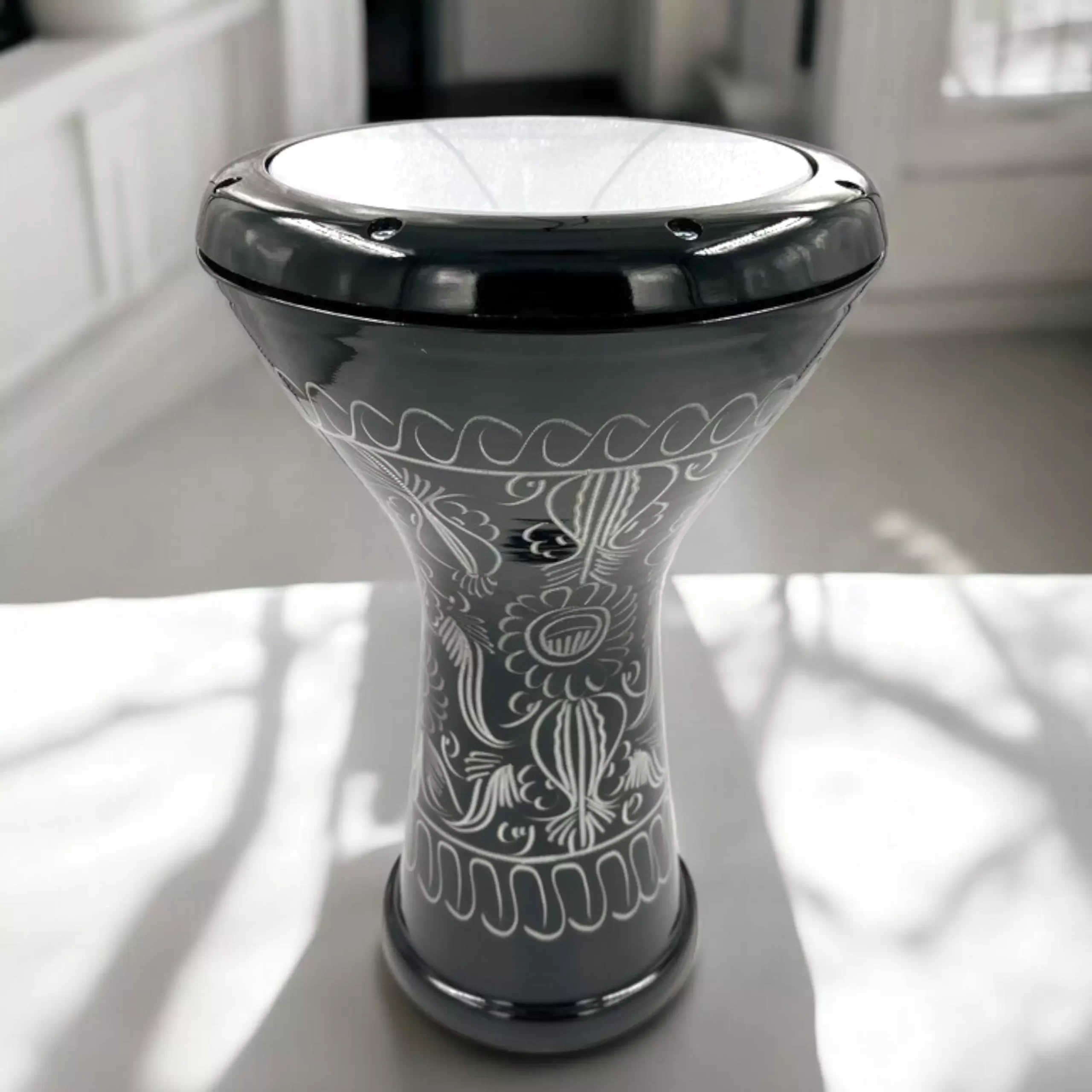 Goldesi Egyptian Darbuka – Luxury Black & White Design